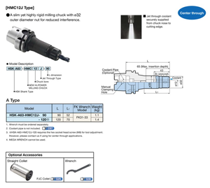 BIG DAISHOWA NOUVEAU MANDRIN DE FRAISAGE Hi-POWER Tige HSK-A haute puissance et fraisage final de haute précision Diamètre de serrage 16-50.8mm - Product Image 5