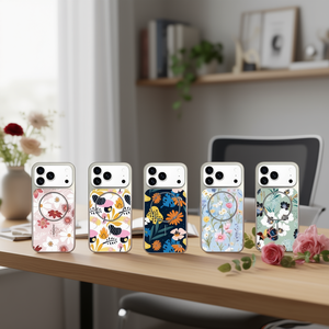 Funda Magnética Anti-Caídas para Teléfono Móvil con Diseño Floral para IP 12/IP 12 PRO, Sublimable, con Soporte para Teléfono - Product Image 1