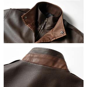 Nouveau printemps hommes manteau coupe-vent Faux cuir veste rétro moto en cuir PU monocouche affaires vestes hommes - Product Image 4