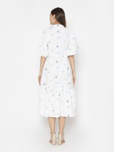 Haute qualité nouveau à la mode personnalisé femmes décontracté printemps imprimé fleuri été solide col rond femmes robe - Product Image 5