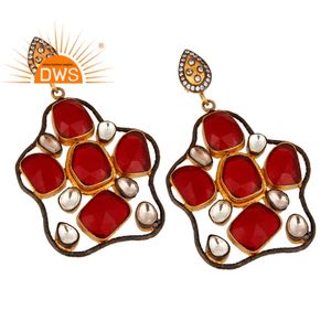 Pendientes colgantes florales de plata de ley con múltiples gemas naturales, diseño elegante, joyería personalizada para mujer, regalo para ella. - Product Image 4