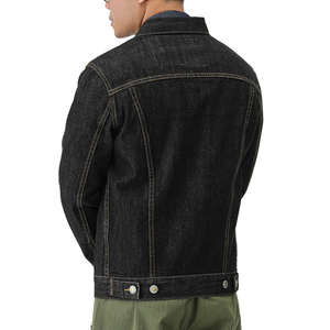 Chaqueta vaquera de algodón 100% ajustada Retro Vintage para hombre, abrigo de botonadura abrigo con una, chaleco vaquero lavado con solapa para otoño - Product Image 5