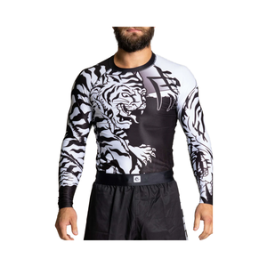 Vente en gros de rashguards de qualité supérieure 240GSM unisexes à manches longues BJJ 85% polyester 15% élasthanne respirant ROYAL KIMONO Adultes - Product Image 1