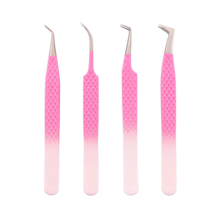 Pince à épiler pour la maison et le salon de beauté pince à épiler d'extension de cils rose propre marque outils applicateurs pince à cils - Product Image 1