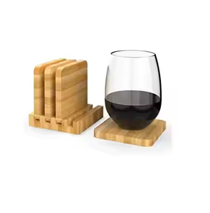 Posavasos de madera de nogal personalizados de alta calidad, diseño cuadrado y redondo de Crescent Crafts - Product Image 3