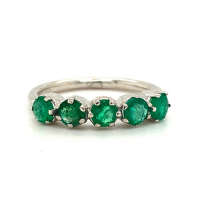 Best-Selling Custom Fine Jewelry <b>Emerald</b> <b>Silver</b> Eternity Style <b>Ring</b> for Women Natural Green Gemstones Precious Birthstone <b>Rings</b> - Product Image 1