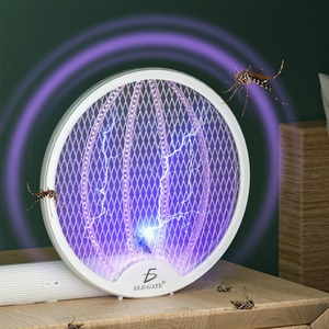 Raquette électrique anti-moustiques rechargeable 2-en-1 avec lumière UV, double fonction - Product Image 4