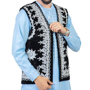 Top Selling Afghani Traditional Hand Made Golden Embroidered Waistcoat Traditional <b>Men's</b> Afghani <b>Vest</b> - Product Image 2