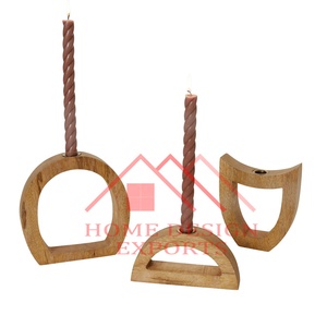 Centros de mesa de cena candelabro de madera para el hogar y decoraciones de boda Hotel Bar fiesta candelabro de madera - Product Image 2