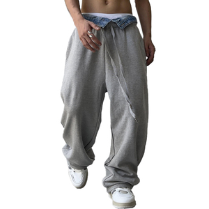 Pantalon en polaire tricoté en poly-coton avec logo personnalisé unisexe à la mode pantalon de jogging taille élastique pantalon de jogging blanc pantalon de survêtement - Product Image 6