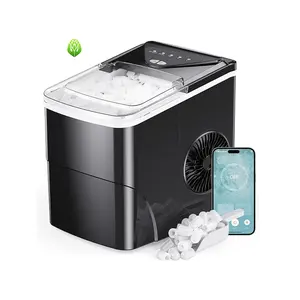 Máquina de fazer gelo doméstica de bancada com Wi-Fi inteligente, controle por aplicativo, máquina de fazer gelo portátil autolimpante Silonn para cozinha/escritório