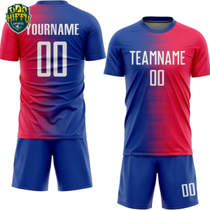 Ensembles d'uniformes de football 100 % polyester respirants et légers à manches courtes avec motifs imprimés, service OEM disponible, toutes tailles - Product Image 5