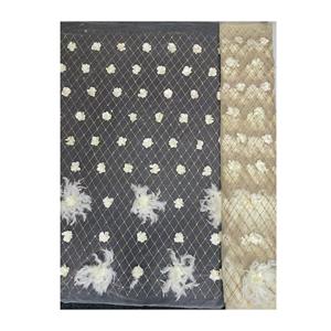 ผ้าตาข่ายขนเฟอร์ดอกไม้ผ้าปะติดเกรดพรีเมี่ยมเหมาะสำหรับชุดเจ้าสาวชุดปาร์ตี้และโอกาสพิเศษวัสดุคุณภาพสูง - Product Image 1