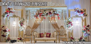 Sofá de Madera Tallada Estilo Maharaja, Elegante, Clásico y Duradero, para Bodas, Escenario para Novios, Muebles Hindúes para Bodas, Hecho en EE. UU. - Product Image 4