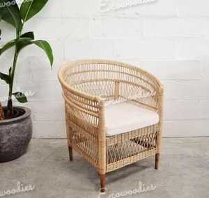 Nouvelle version chaise longue en rotin en osier Design Vintage chaise de détente en rotin pour café boutique salon salle à manger en plein air - Product Image 3