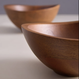 Cuenco de madera de mango de mesa sostenible, cuenco para servir ensaladas de madera Natural hecho a medida para uso doméstico en la cocina - Product Image 6