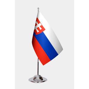 Drapeaux de bureau de Slovaquie avec impression numérique et mât en aluminium - Product Image 1