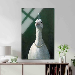 Décoration sur toile élégante avec des perles - Œuvre d'art imprimée, verre rectangulaire - Product Image 1