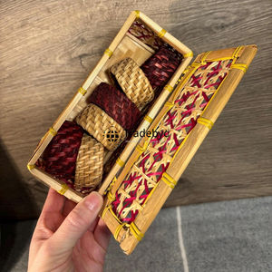 Tradebyd Anneaux de serviette en rotin Boho Porte-serviettes tissés naturels pour les fêtes, les mariages et les repas - Product Image 4