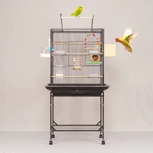 Villa de luxe <span class=keywords><strong>Cage</strong></span> à oiseaux Espace spacieux spécial, Anti-morsure et antirouille, Double bac à nourriture avec roulettes Tiroir amovible Facile à nettoyer - Product Image 5