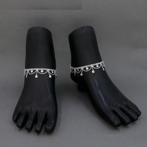Artificial Silver Plated Traditional & Classic <b>Anklet</b> Payal <b>Indian</b> Malaysia Women Style Ethnic Wedding Trendy Foot Jewelry Set - Product Image 4