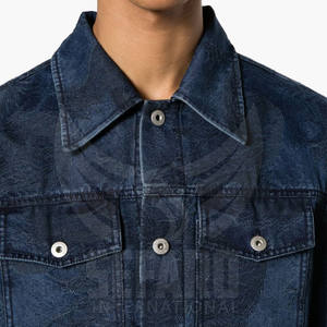 Conception unique Veste en jean pour hommes, imprimée sur mesure, couleur unie, vêtements Apaprel, veste d'hiver en jean - Product Image 5