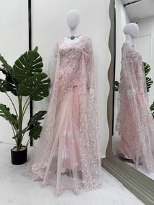 D แฟชั่นกูรูผ้าไหมตาข่ายนิ่มดีไซน์เนอร์ Saree งานปักลายงานผ้าไหมไหม dupatta แบบประณีต | ปาร์ตี้ยาวถึงพื้นแบบพรีเมียม - Product Image 3