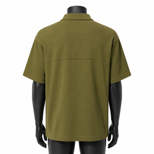 Camiseta Polo Extra Grande Verde Oliva Personalizada OEM para Hombre, Transpirable, de Manga Corta, Informal, para Golf, Venta al Por Mayor - Product Image 2