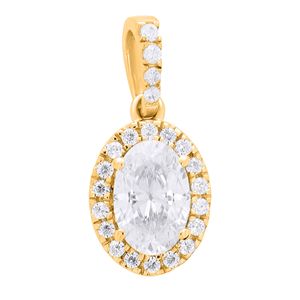 Exclusivo Colgante de Diseñador con Diamantes Redondos y Ovalados para Mujer - Product Image 3