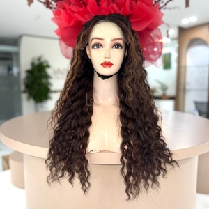 Perruques de cheveux humains naturels bouclés de haute qualité, couleur brune, de Bumerse, provenant de cheveux humains vietnamiens, cheveux humains réels, 2025 - Product Image 1