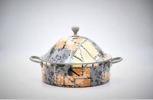 Casserole en acier inoxydable au design floral moderne, compatible gaz et induction, écologique, chauffe-plats de luxe pour table, Moyen-Orient - Product Image 4