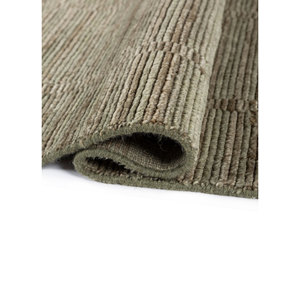 Tapis en laine tissé à la main à rayures vertes Contour, style classique Jaipur FR, pour entrée, salon, couloir, rectangulaire - Hwl-181, épaisseur 10 mm, grand modèle - Product Image 2