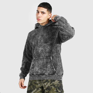 Customizable Vintage Streetwear Men's <b>Hoodie</b> Oversized Acid Wash Winter 100% Cotton Fleece Solid Quick Dry <b>Plain</b> Dyed - Product Image 5