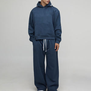 Conjunto Deportivo de Invierno Personalizado de Primera Calidad para Hombre, con Pantalones Deportivos Holgados y Ajuste Cuadrado, 100% Algodón de Felpa - Product Image 4