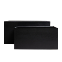 Abreuvoir en polystone léger et moderne en ciment de couleur personnalisée Pots de fleurs Zen asiatique avec revêtement en poudre imperméable pour application dans le jardin