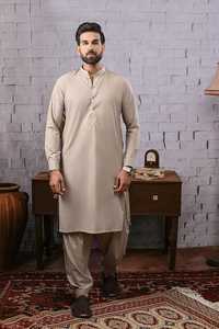 Factory-Made 2026 Latest Design Summer <b>Men's</b> <b>Shalwar</b> <b>Kameez</b> Suit Casual Cotton Long Sleeves Solid Pattern for Daily Eid - Product Image 4
