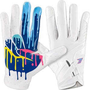Guantes de Fútbol Americano con Diseño y Logotipo Personalizados, Palma Adhesiva, Guantes de Fútbol Acolchados de Alta Calidad para Liniero, Venta al por Mayor - Product Image 1