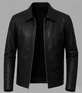 High Quality Genuine <b>Leather</b> jacket for <b>men</b> <b>Bomber</b> Jackets with soft touch contemporary relaxed style winter jackets for Sale - Product Image 1