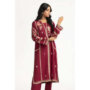 Ensemble de costume 3 pièces en viscose et soie brute brodée pour femme IPSTD-55258, élégant et stylé - Product Image 4