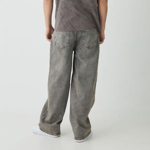 OM/odm กางเกงยีนส์ขาตรงสไตล์วินเทจสำหรับผู้ชายกางเกงทรงฮิปฮอประบายอากาศแนวสตรีทสูง - Product Image 3