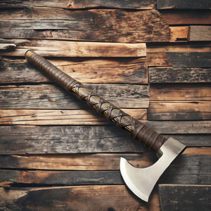 Hache à dos plat de haute qualité, forgée à la main en acier à haute teneur en carbone, avec manche en bois, pour le camping et la survie - Directement de l'usine - Product Image 1