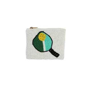 Monedero de Diseño Artesanal con Cuentas Blancas Bordadas y Gafas de Sol Negras, con Cierre, para Oficina, Viajes, Moda - Product Image 6