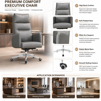 Fauteuil de Direction Ergonomique à Dossier Haut, Pivotant, avec Fonction Inclinaison pour Bureau de Manager