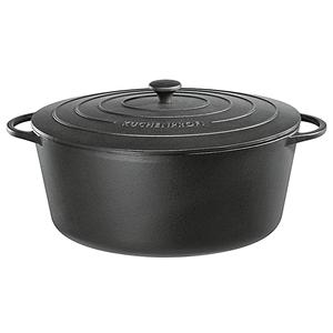 Professional Kitchen 'Provence' Oval Cast <b>Iron</b> Roasting Pot with Lid <b>7</b> L Capacity - Product Image 2