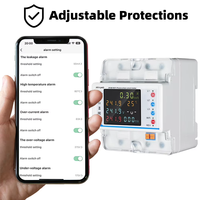 Interruptor Inteligente WiFi Tuya, Disyuntor de 100A, Medidor Multifunción Trifásico de 4 Cables, Protección Contra Sobrecarga, Carcasa Moldeada