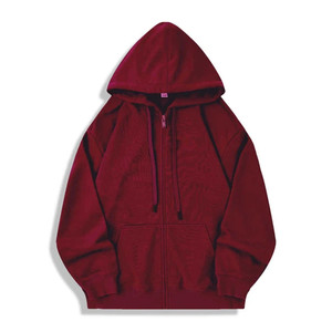 Logo personnalisé hommes femmes fermeture éclair décontracté surdimensionné chaud velours polaire mode fermeture éclair sweat à capuche sweat à capuche - Product Image 6