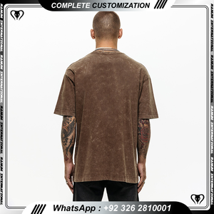 T-Shirts vintage manches courtes lavage à l'acide t-shirt Streetwear coton lourd t-shirts personnalisés de haute qualité - Product Image 6