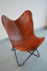 เก้าอี้หนังผีเสื้อสีน้ำตาลพับได้ดีไซน์แบบเรียบง่ายสำหรับบ้านสำนักงานห้องนั่งเล่นห้องรับประทานอาหารกลางแจ้งของตกแต่งฮาโลวีน - Product Image 2