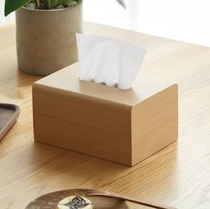 Porte-boîte à mouchoirs artisanal en matériaux organiques, design floral poli au toucher réel, forme naturelle, anti-poussière pour salon - Product Image 1