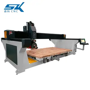 5 axes écran de contrôle tactile cnc pont scie pierre dalle lame évier trou cnc jet d'eau coupe gravure machine